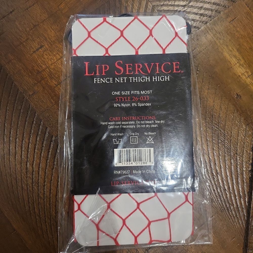 Lip Service Fish Net Thigh Highs Red One Size Fits Most - Picture 3 of 3